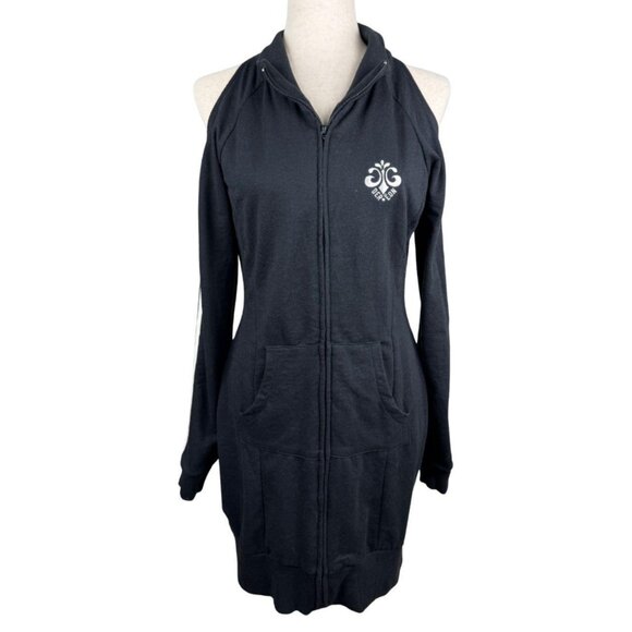 Dereon by Beyoncé Black Zip-Up Hoodie Dress Women’s L - Picture 1 of 7